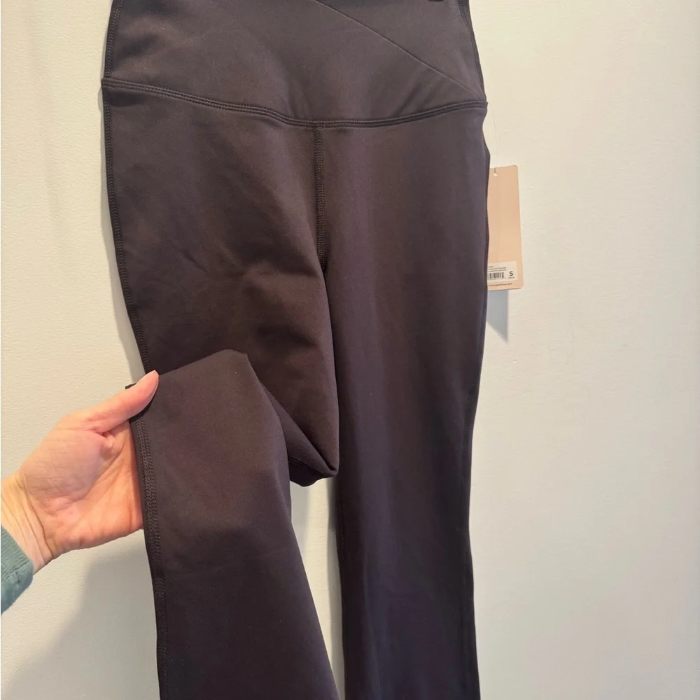 Yogalicious Brown Flare Yoga Pants Crossover Waistband Small NWT